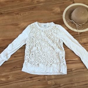 J Crew LACE SWEATSHIRT